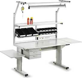 Adjustable ESD workbench WB with accessories