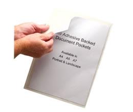 Fully Self-adhesive Backed Document Pockets 