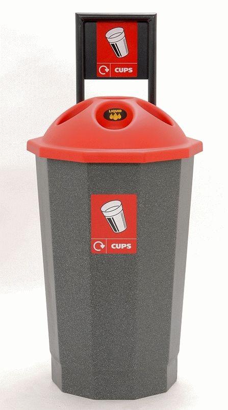Paper and Plastic cup recycling bin