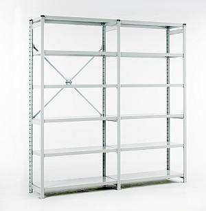 Euro shelving with two bays