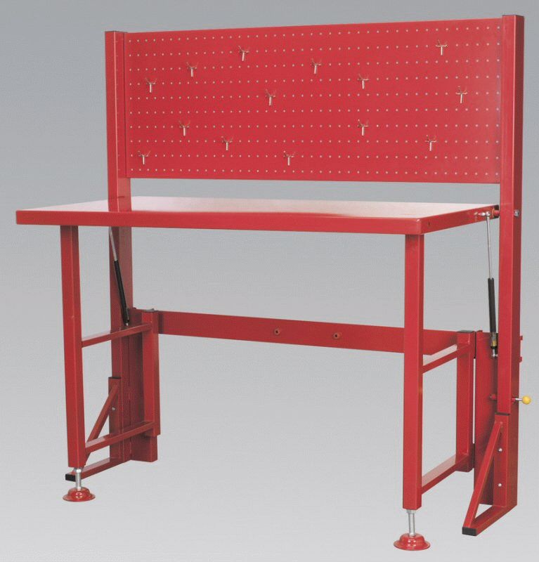Folding workbench with back board