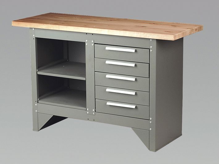 Workbench with 5 drawers