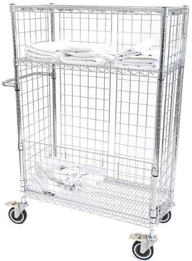Chrome-Wire-Laundry-Cart