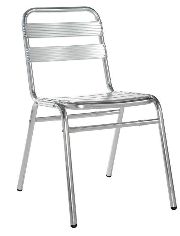 Aluminium bistro chair with no arms