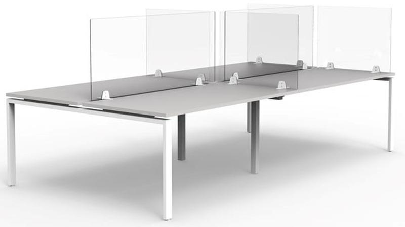plexiglass desktop screens on desks