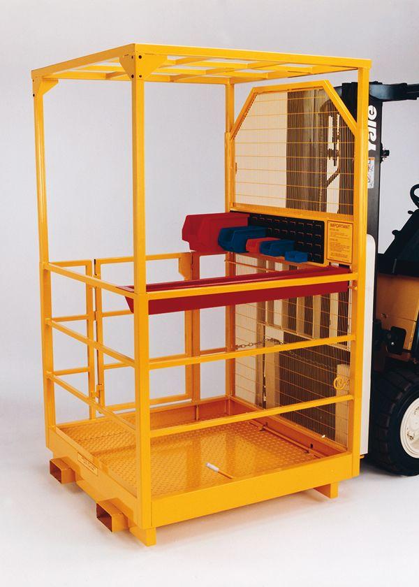 Forklift access platforms and cages